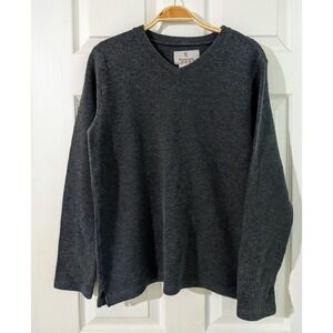 Browning For Her Gray V-Neck Long‎ Sleeve Cotton Sweater Womens Medium